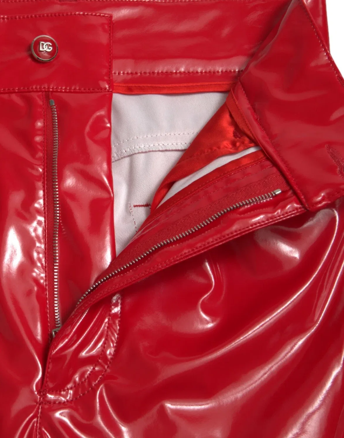 Женские брюки-скинни с высокой посадкой Skinny Pants Dolce & Gabbana, Red — фото 4