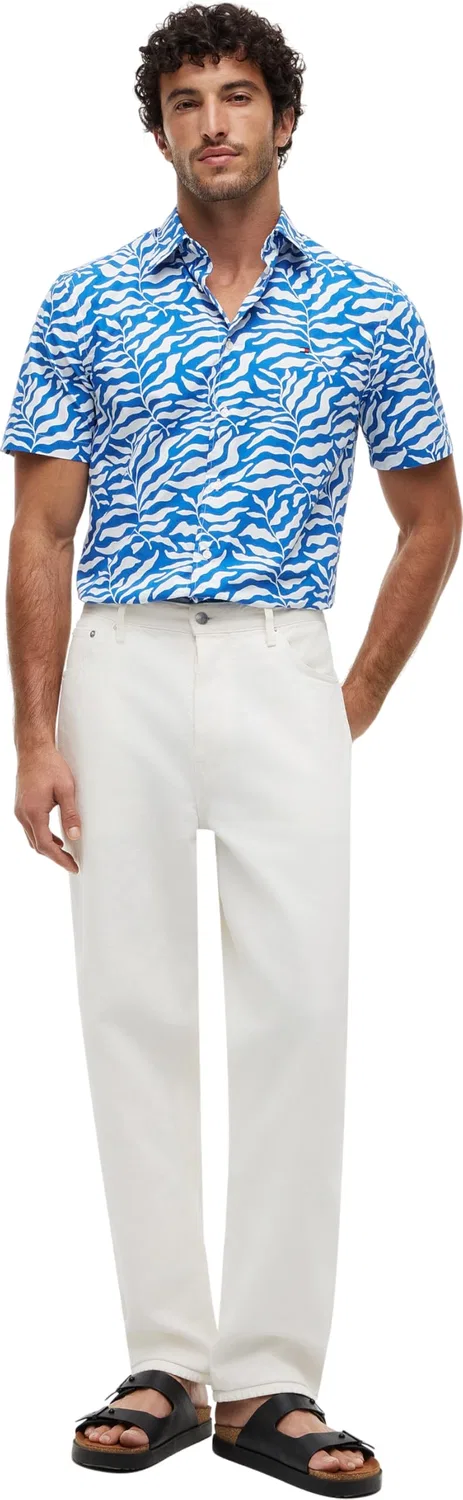 Мужская рубашка с коротким рукавом Papertouch Palm Tommy Hilfiger, Blue (Blue Orbit / Allover) — фото 4