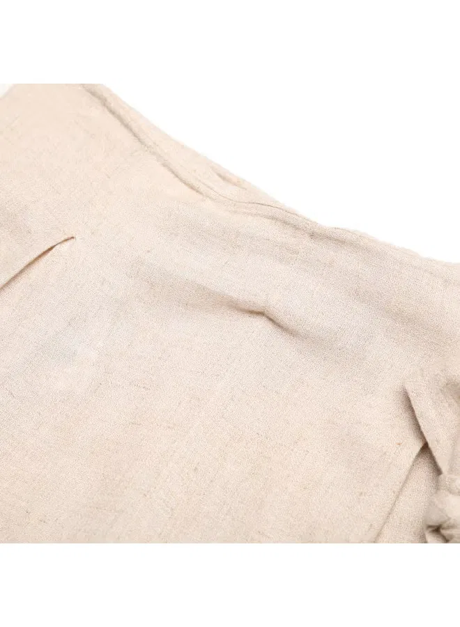 Брюки широкие с боковой молнией и узлом Zara, льняной — фото 4