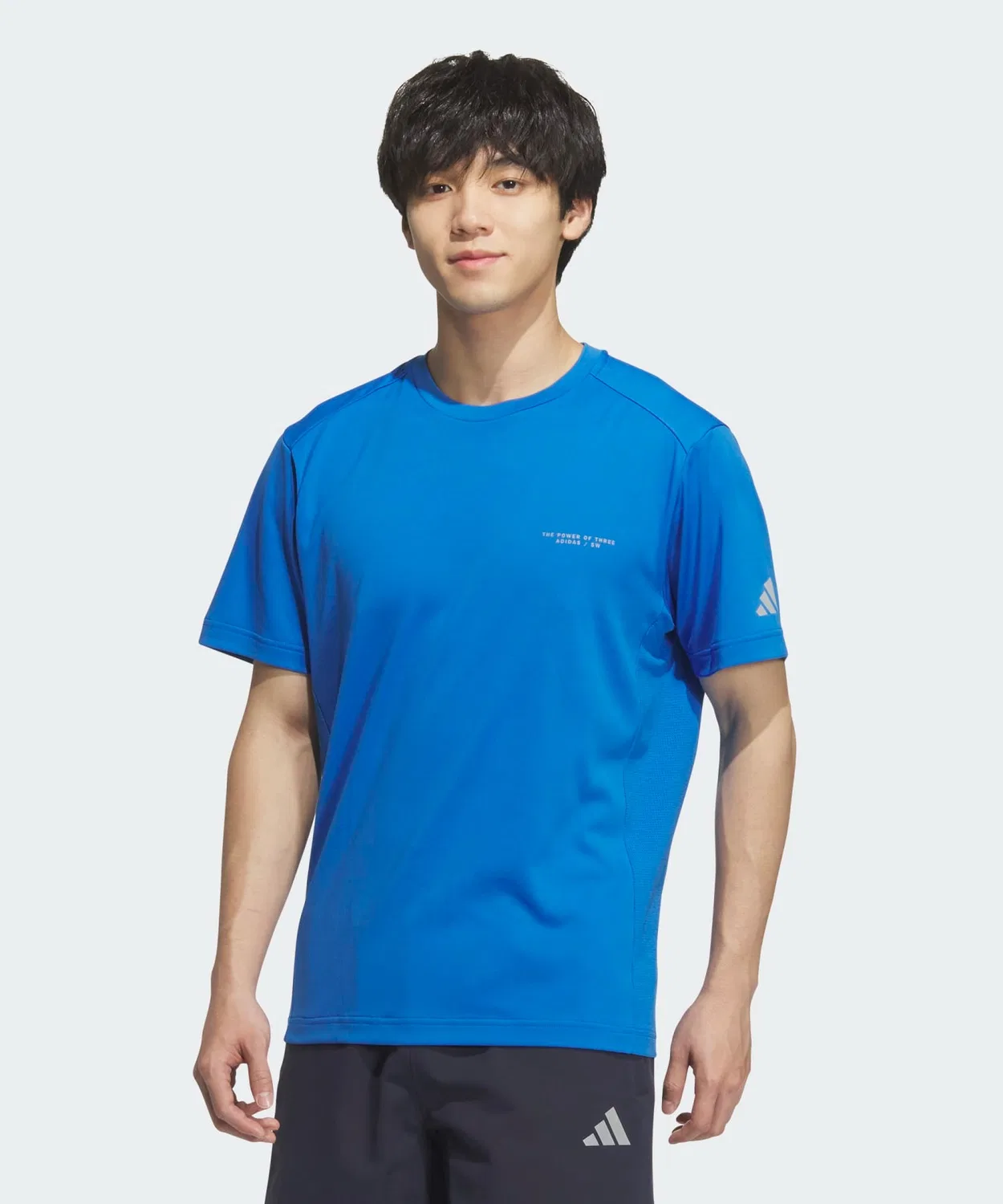 Мужская футболка с коротким рукавом из двойного трикотажа адаптация Adidas, Blue