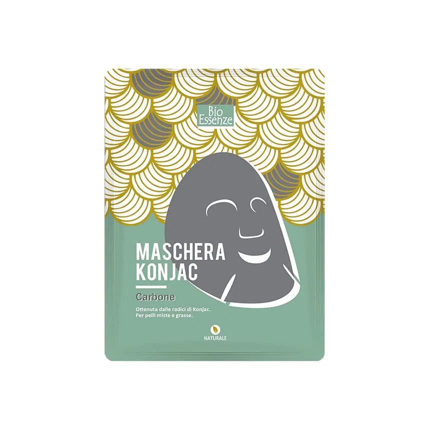 Конжак маска для лица очищающая с углем, BioEssenze, 1 шт Generisch