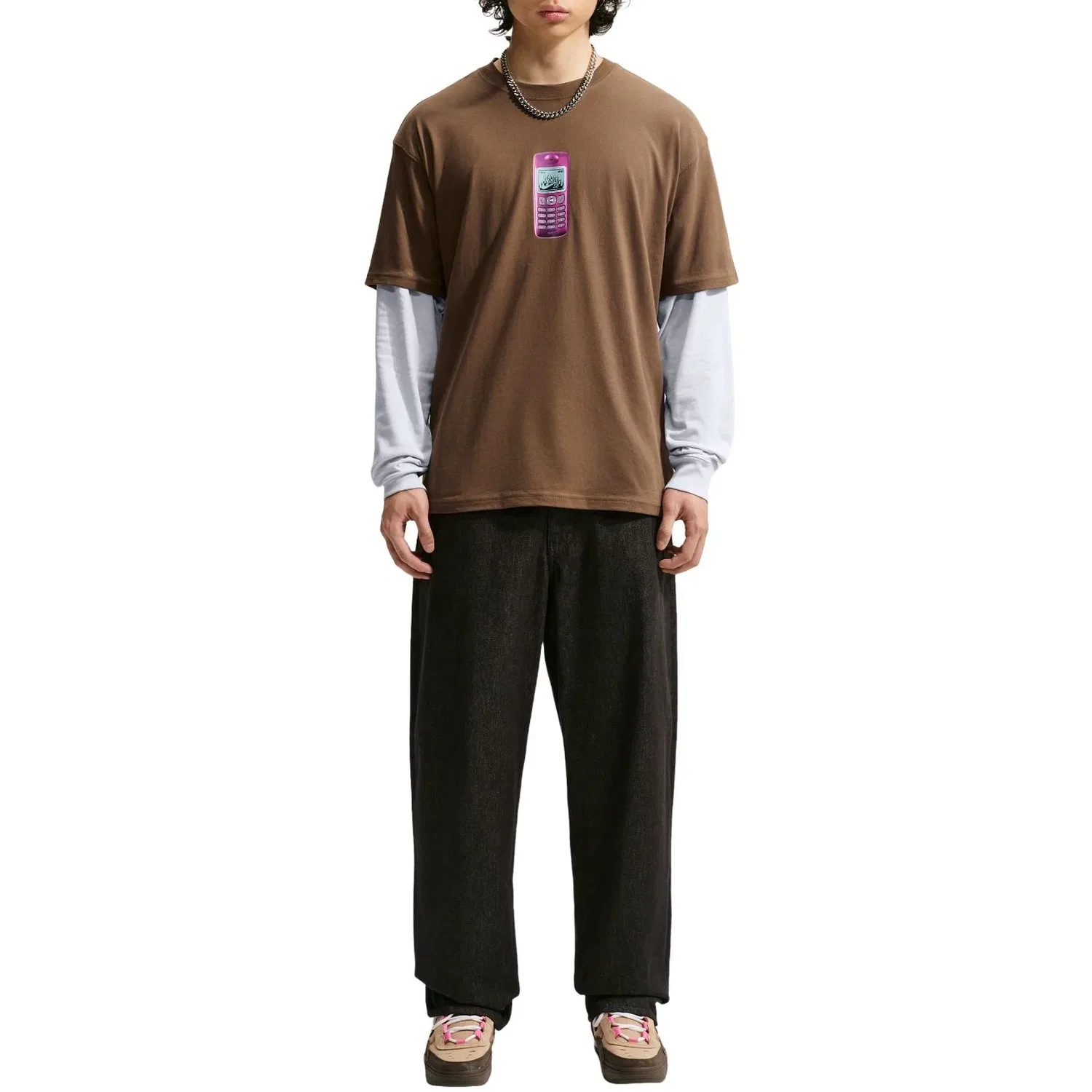 Мужская футболка Nike SB Skate T-Shirt 'Mosswood Brown', коричневый — фото 2