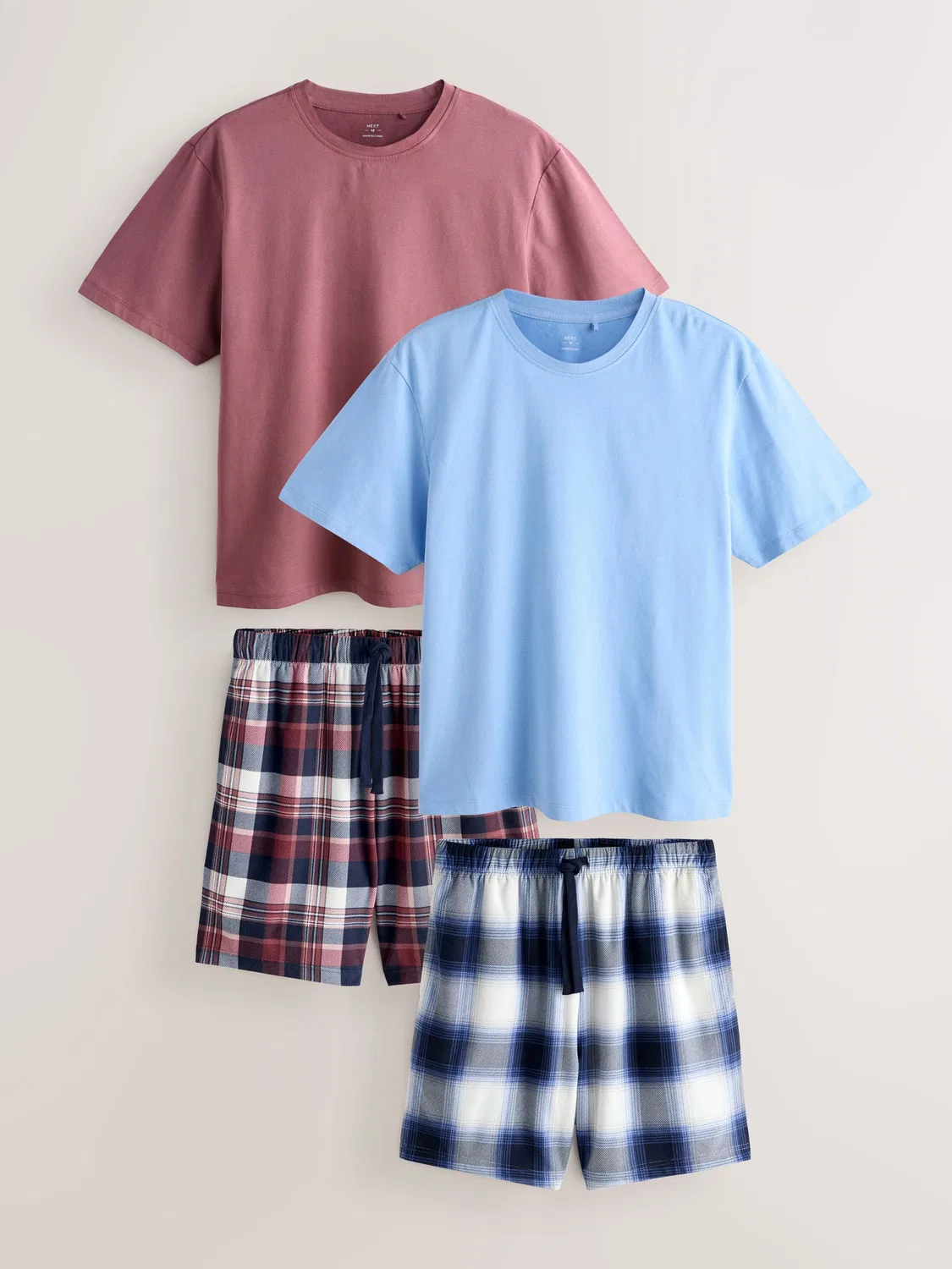 Пижама короткая Cosy Short Sleeve Pyjamas Set 2 Pack Next, синий/фиолетовый