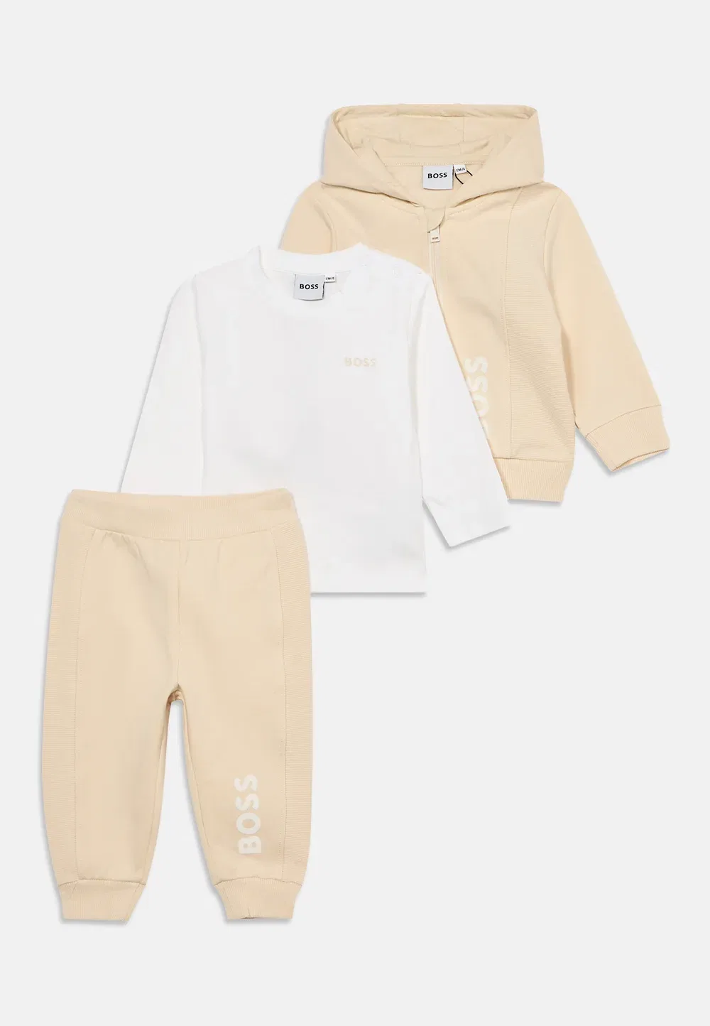 Комплект - топ с длинными рукавами Boss Kidswear, New Beige — фото 3