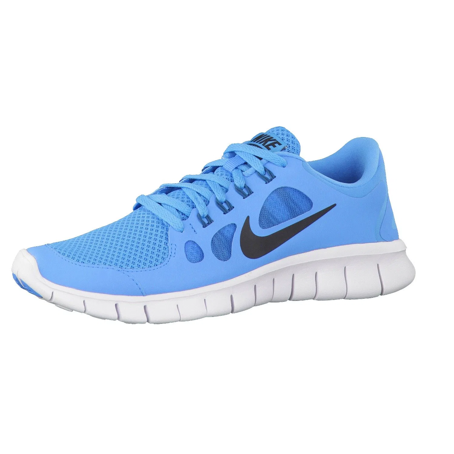Детские кроссовки для мальчиков с принтом Free 5.0 GS NIKE, Blue Metallic Silver Total Orange Range