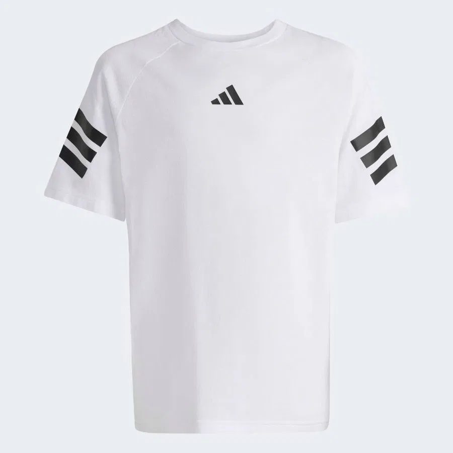 Детская футболка с коротким рукавом Adidas KC1965 J FI 3S TEE, Белый — фото 2