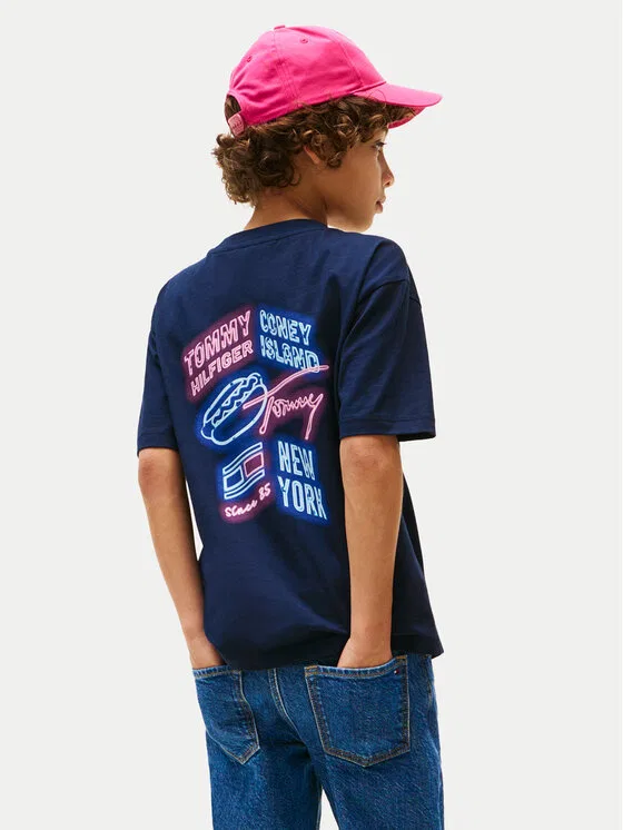 Футболка regular fit Neon Graphic Tommy Hilfiger, темно-синий — фото 3