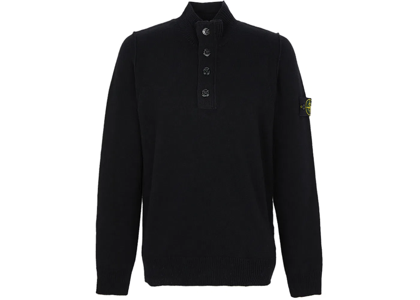 Мужской свитер с половиной застежкой-молнией Stone Island, Black