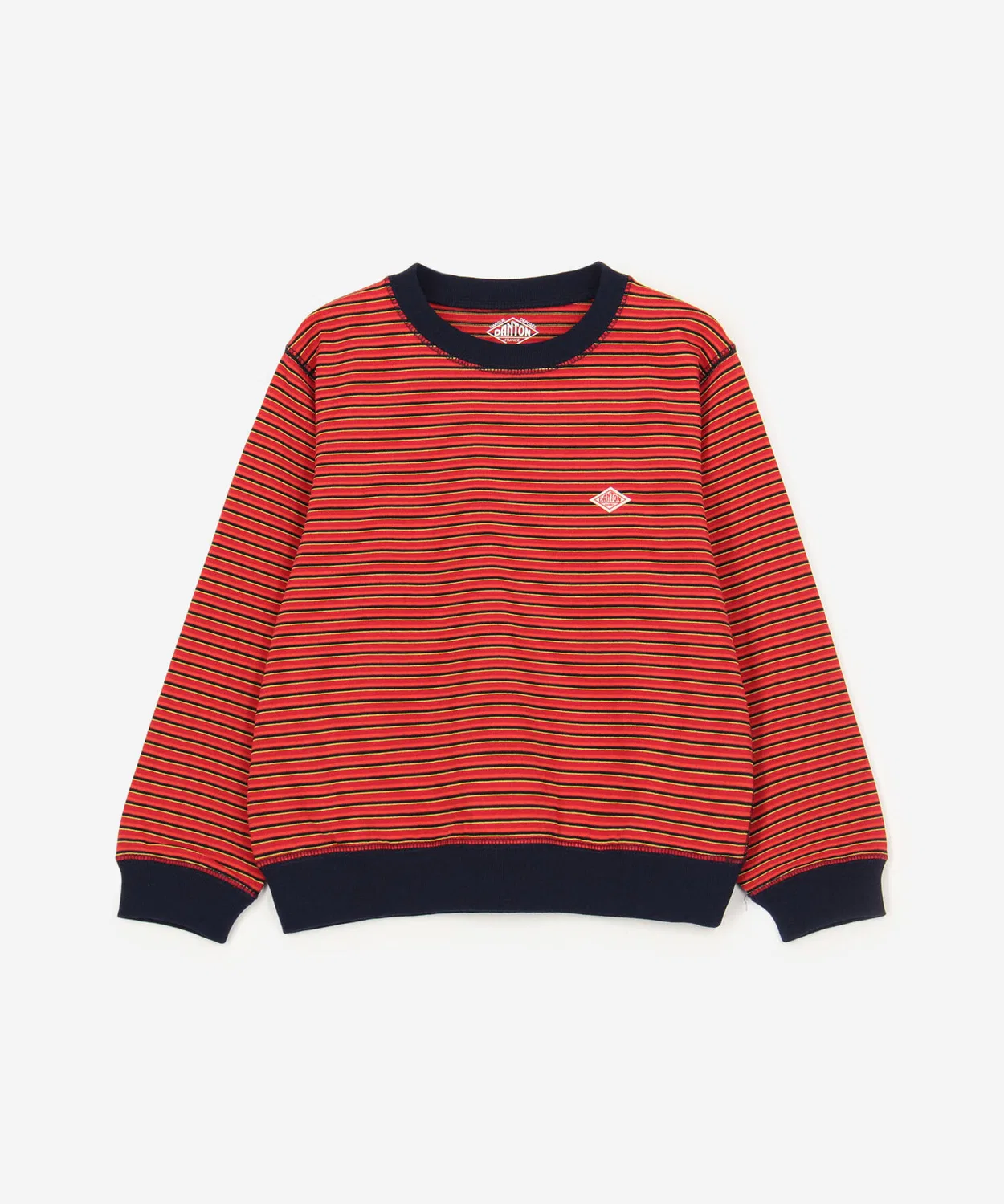 Детская футболка с длинным рукавомс полосатым принтом DANTON, Red/Navy/Yellow Multi