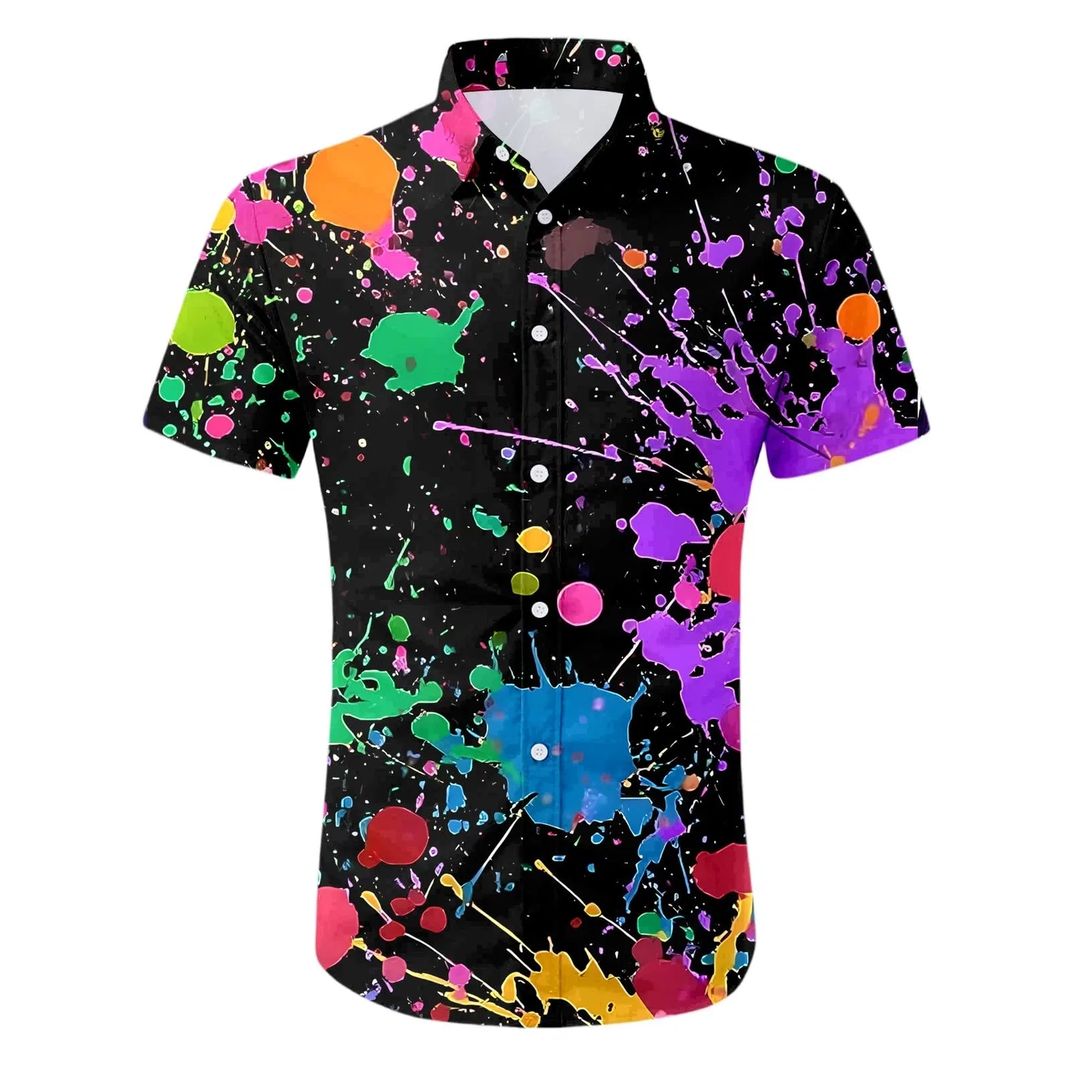 Мужская рубашка с коротким рукавом на пуговицах, Multicolor-10 — фото 3