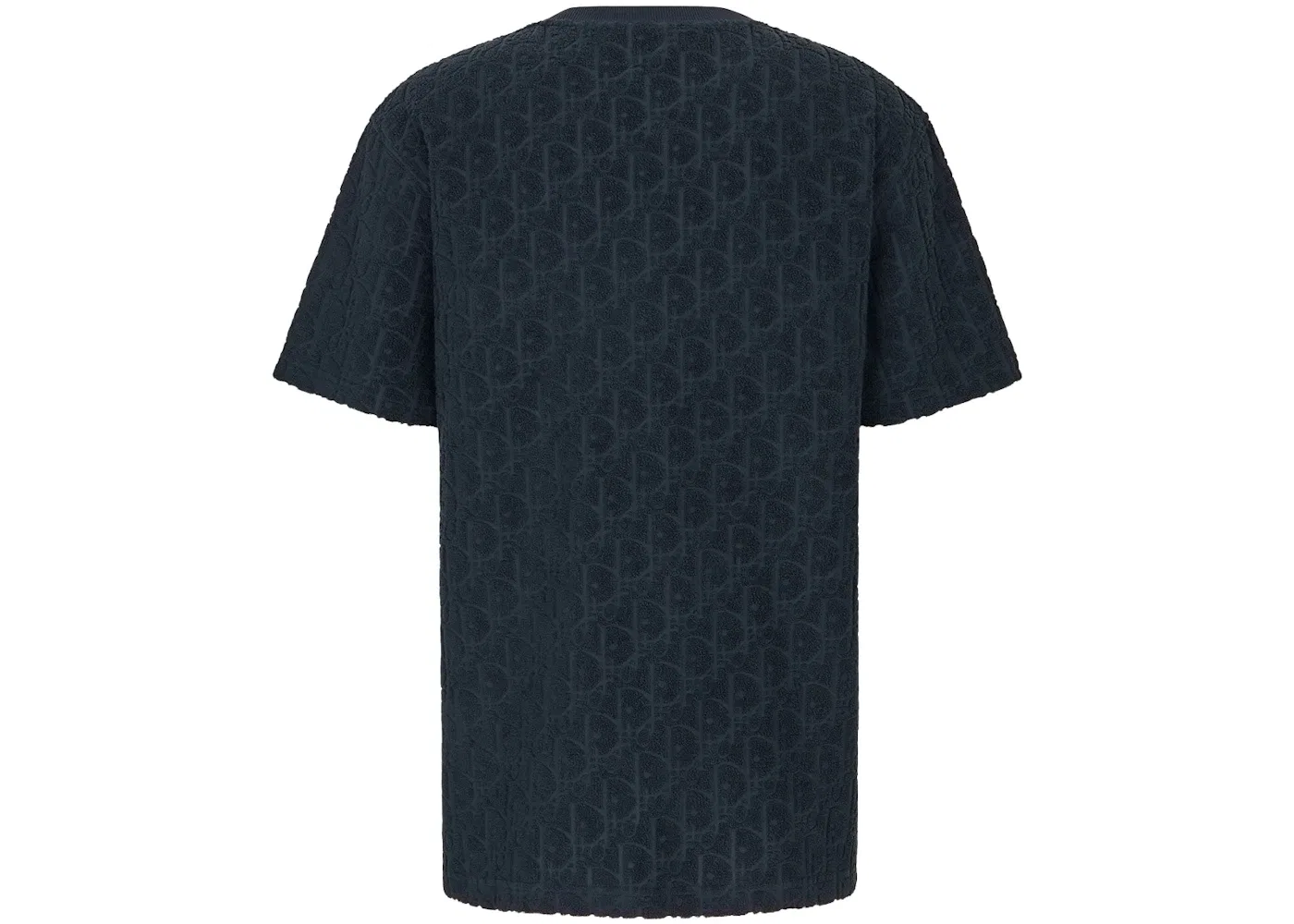 Мужская футболка с принтом Dior Oversized Oblique T-Shirt, Navy Blue Terry Cotton Jacquard — фото 2