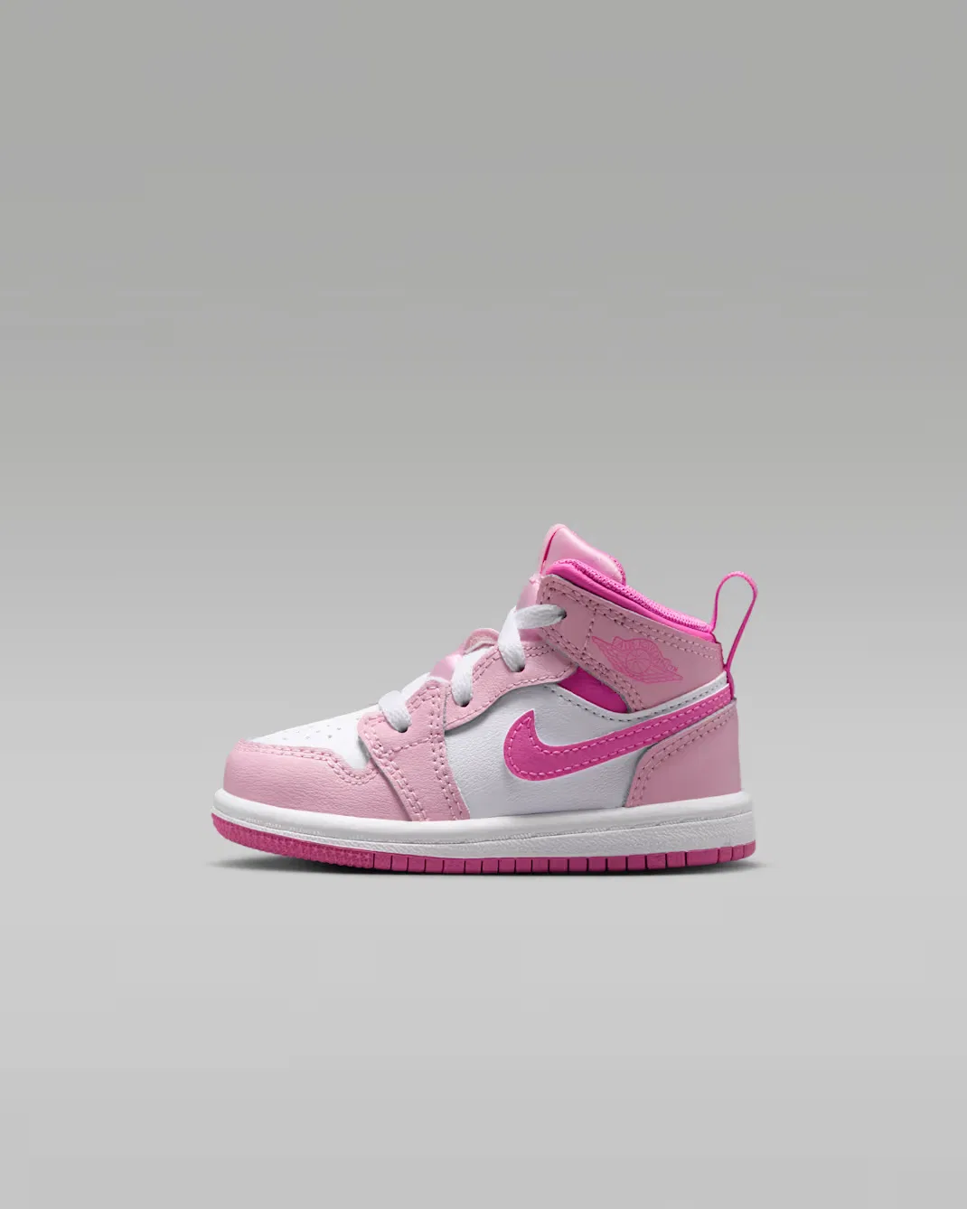 Детская/подростковая обувь Jordan 1 Mid, Pink Foam/China Rose/White/Pink Foam