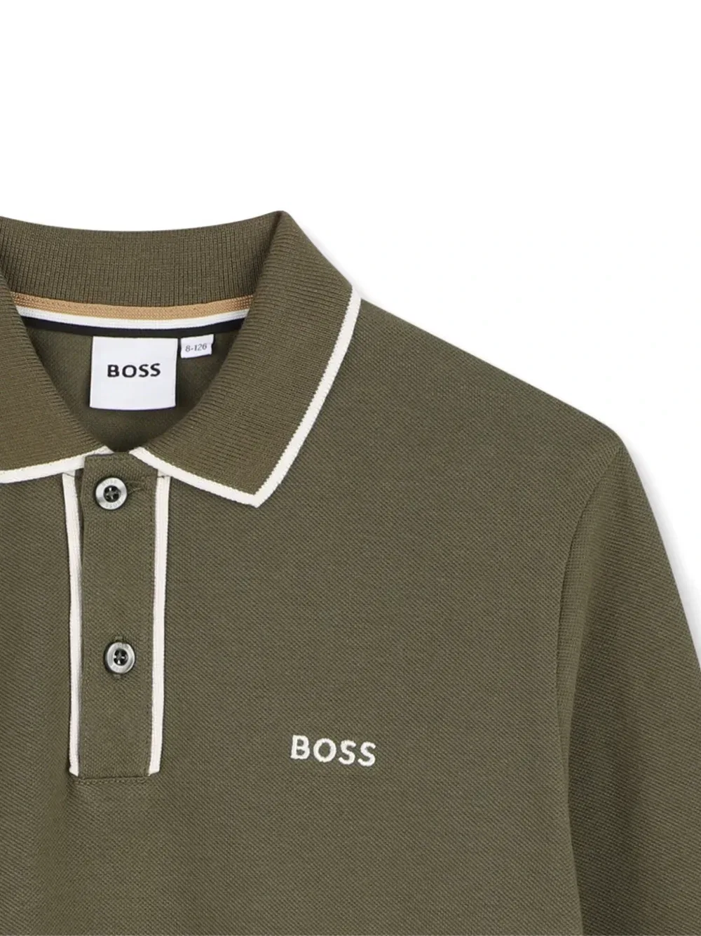 Рубашка поло с длинными рукавами Boss Kidswear, зеленый — фото 3