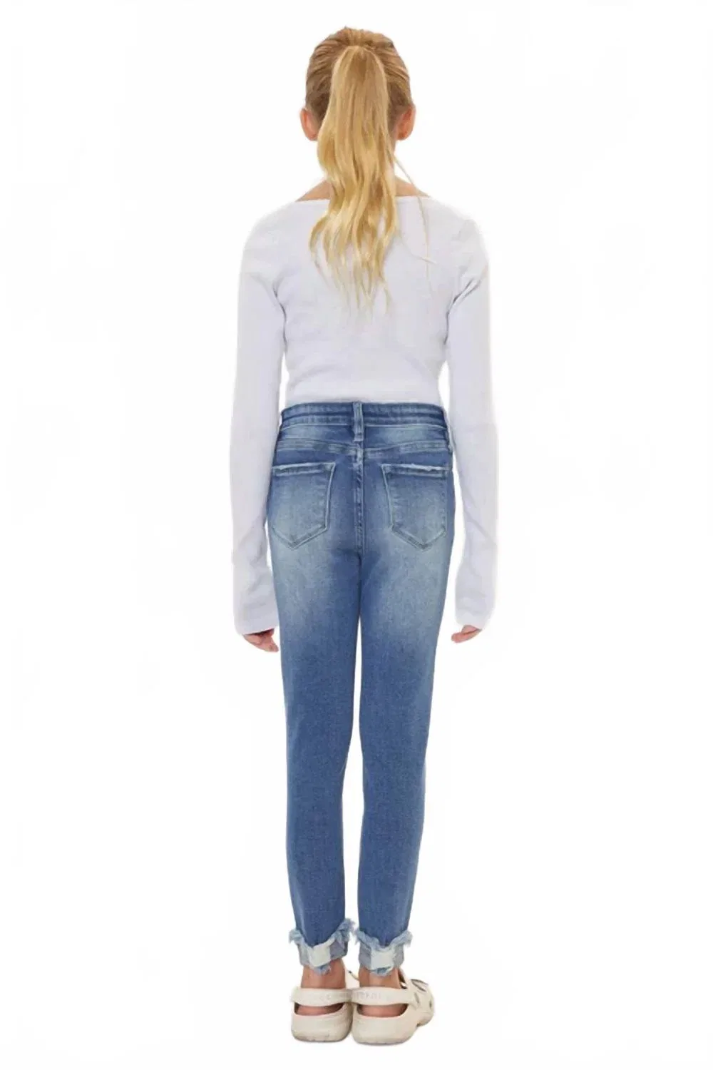 Детские джинсы для девочек с завышенной посадкой Samara Skinny Jeans KanCan, Medium Wash — фото 2