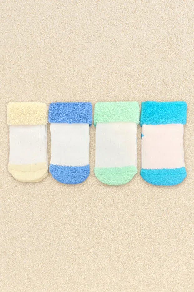 Детские носки с нескользящей силиконовой подошвой 4 шт Onouqo, Multicolor — фото 2