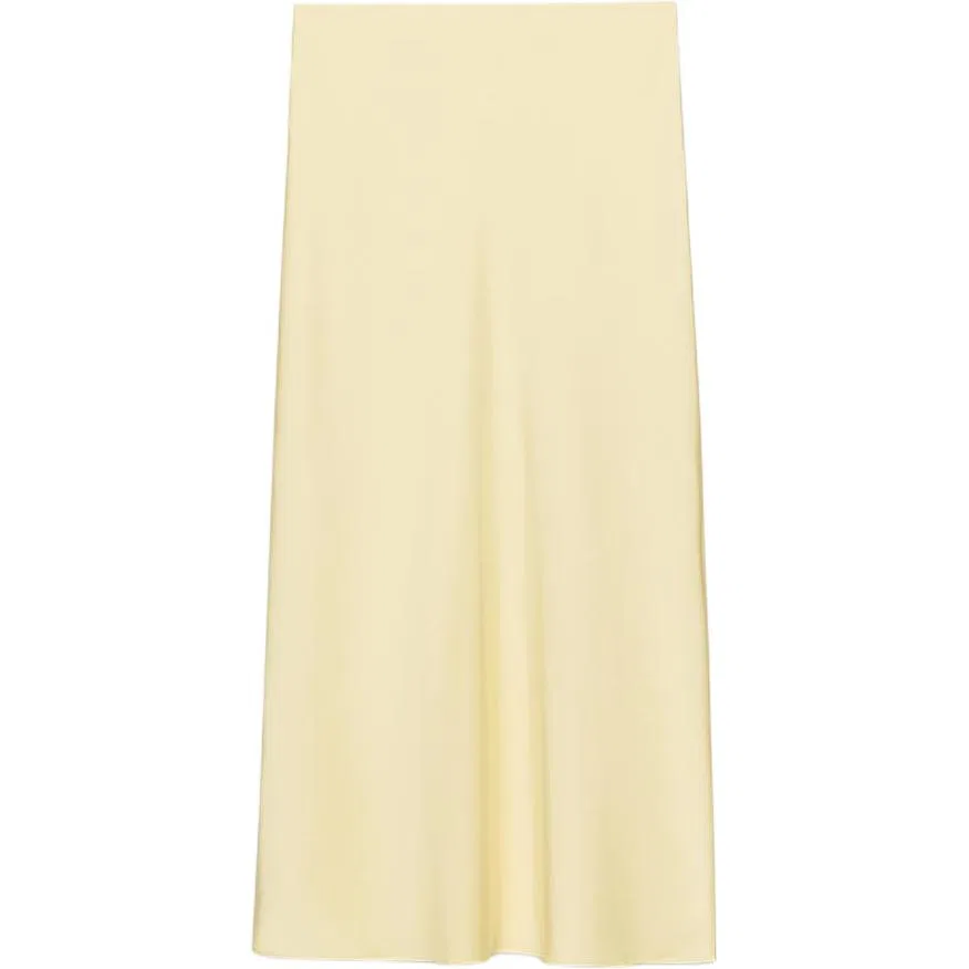 Женская юбка миди Casual Light Yellow ZARA, Светло-желтый — фото 3