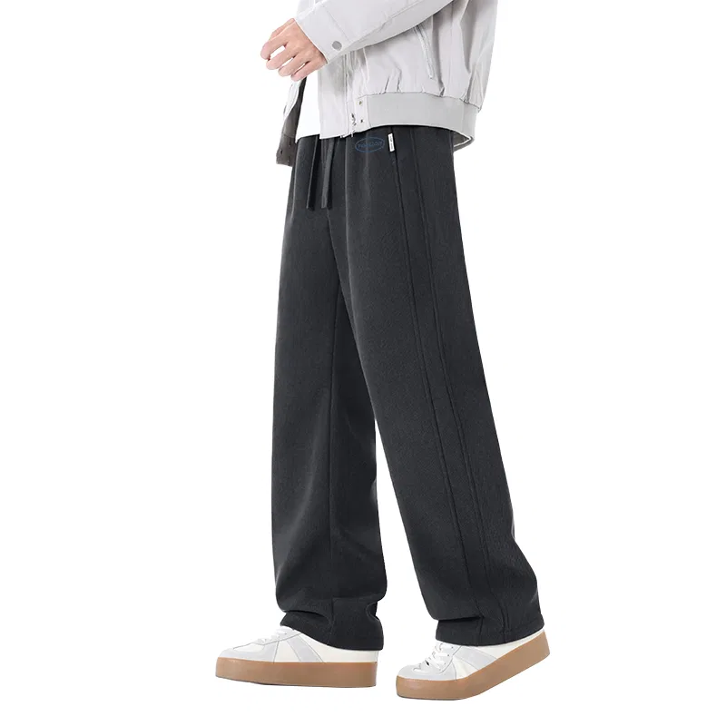 Детские брюки прямого кроя из флиса Tonlion, Dark Grey