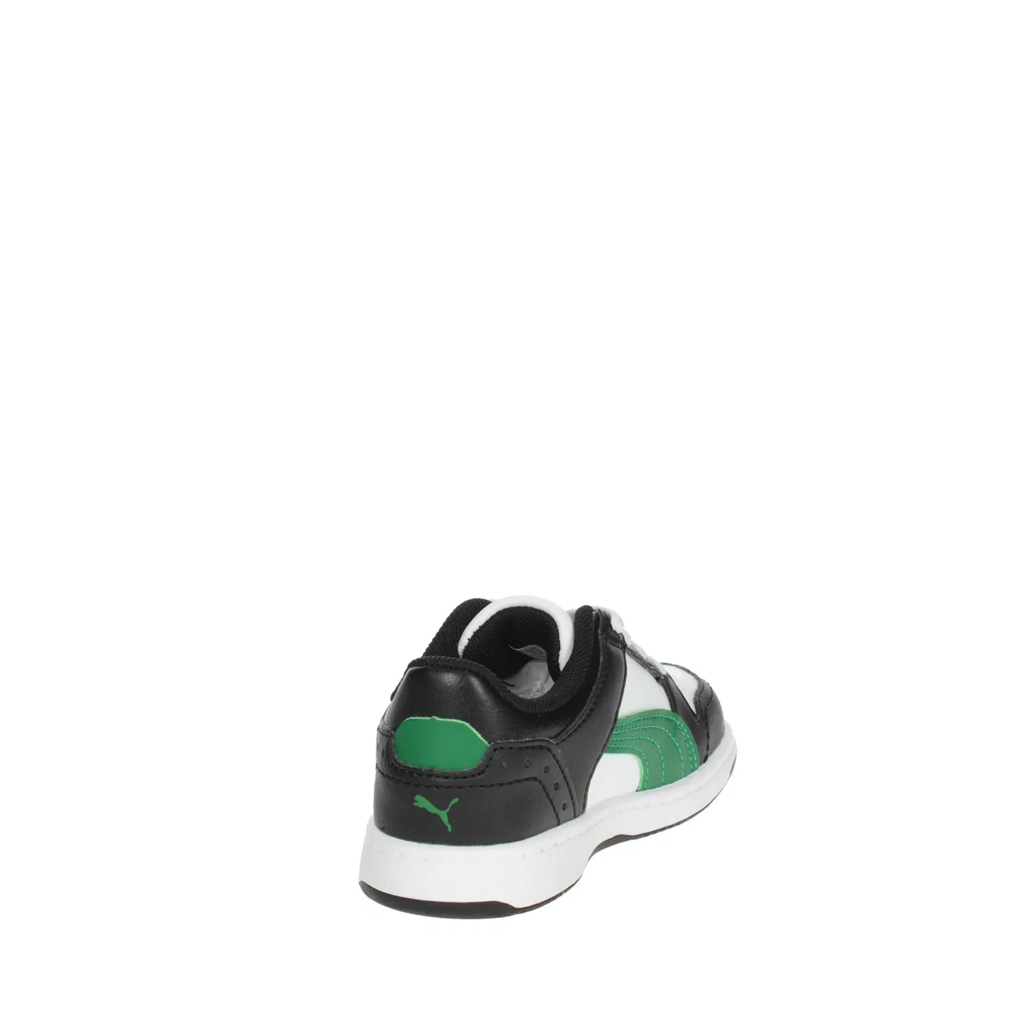 Детские кроссовки для мальчиков с эластичной шнуровкой Rebound Joy Lo AC PUMA, White Black Green — фото 3