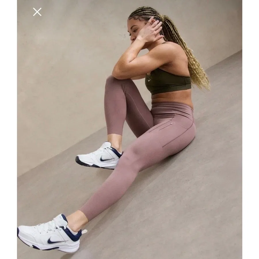 Тайтсы для бега Dri-Fit Go Firm-Support High-Waisted 7/8 Running Nike, Коричневый — фото 2