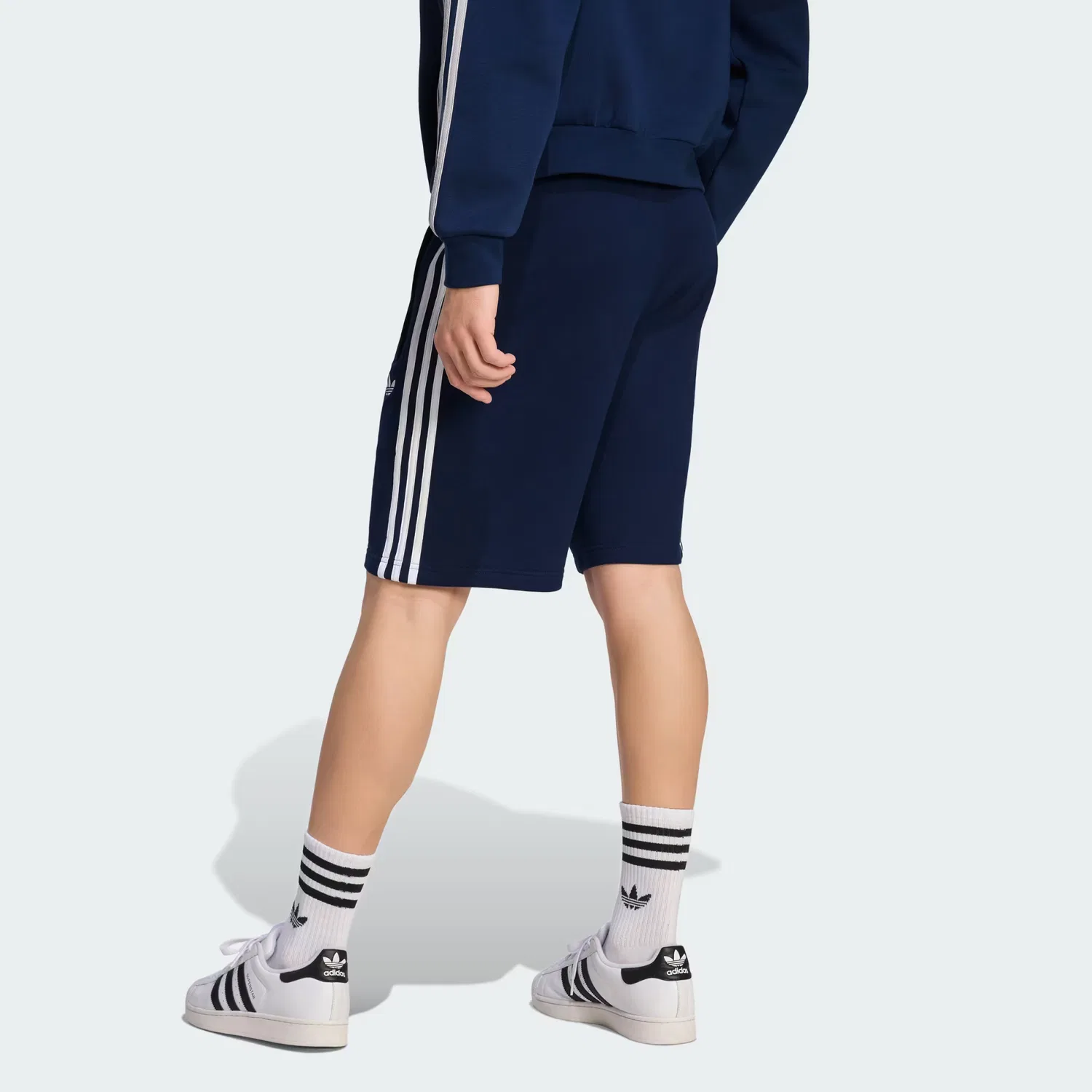 Мужские шорты с кулиской 3-Stripes Adidas Originals, Night Indigo/белый — фото 3