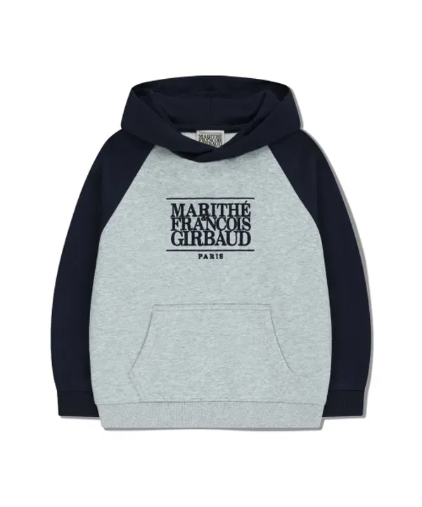 Худи реглан для детей, с цветными блоками и логотипом, Marithé Kids, темно-синий — фото 2