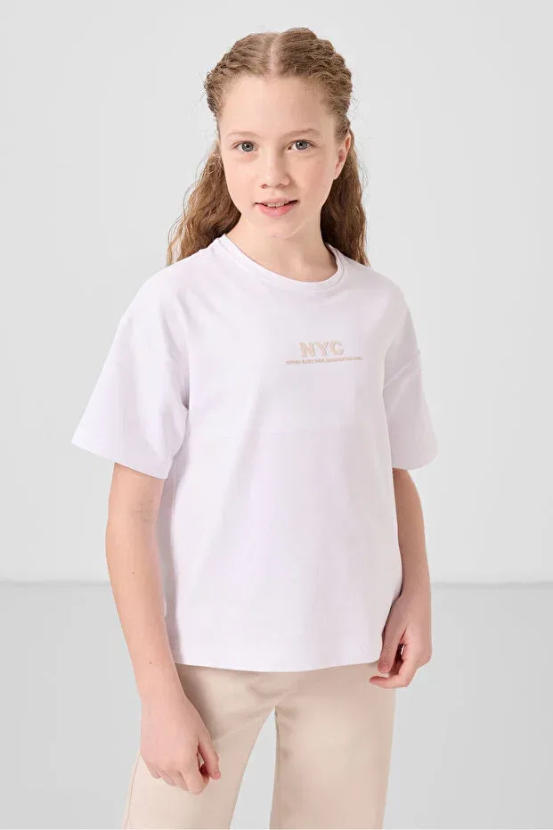 Детский спортивный костюм для девочек с принтом Tommy Life, White/Beige — фото 4