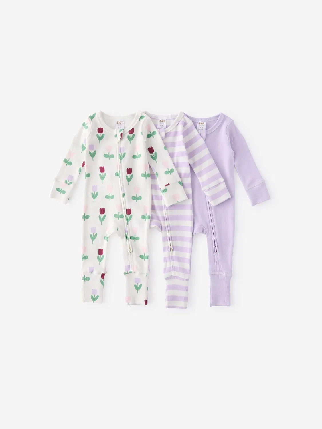 Боди-слипы длинные с рукавами 3 шт. Cotton On, фиолетовый — фото 2