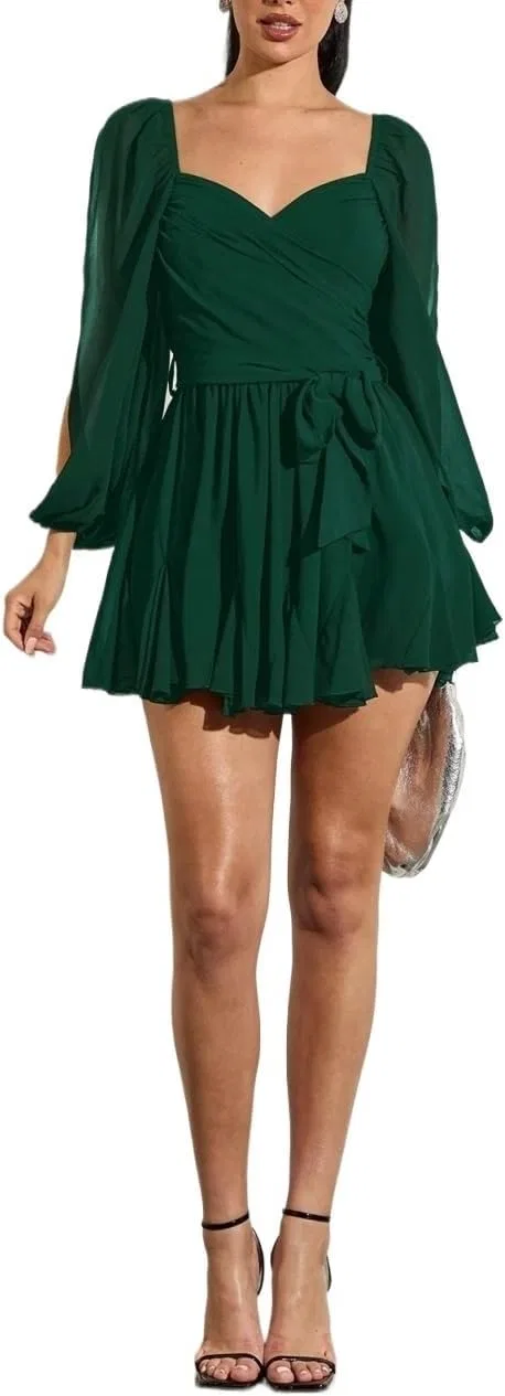 Женское платье с запахом, высокое кашемир, Dark Green