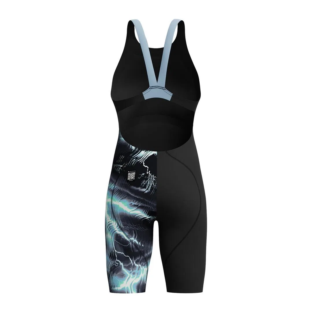 Детский стартовый купальник для девочек Speedo Ignite Fs Jr Kneeskin, Schwarz — фото 3
