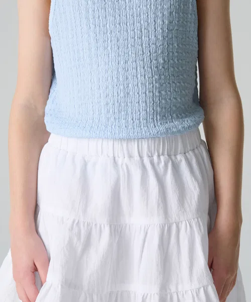 MUSINSA STANDARD KIDS Детская юбка-трапеция хлопковая с воланами White — фото 4