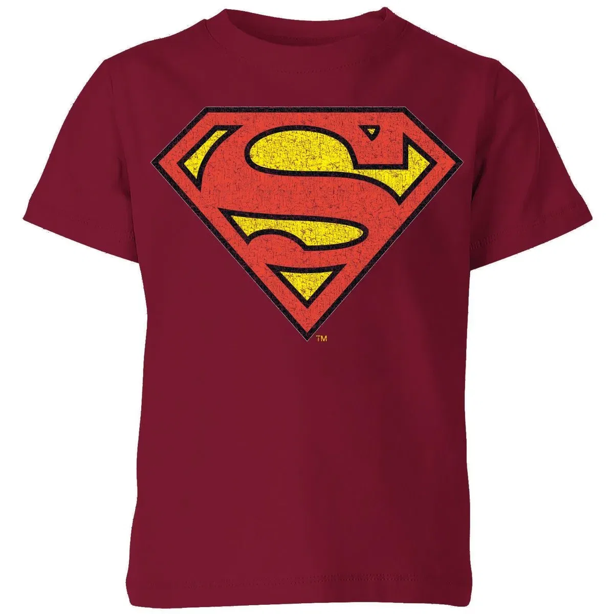 Детская футболка с принтом Superman Crackle Logo Zavvi, Burgundy
