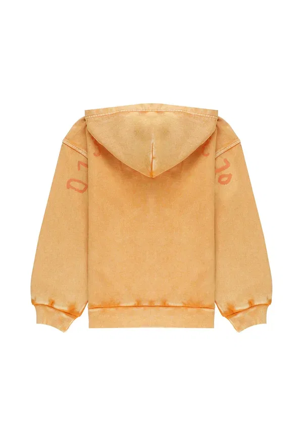 Худи на молнии, матовый, Mm6 Maison Margiela, оранжевый — фото 2