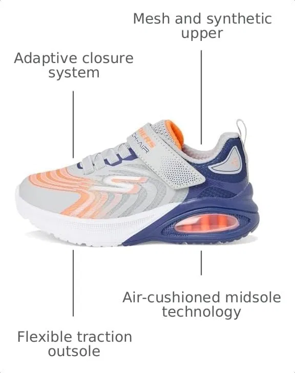 Детские кроссовки для мальчиков Microspec Max Advance Skechers, Grey/Navy — фото 3