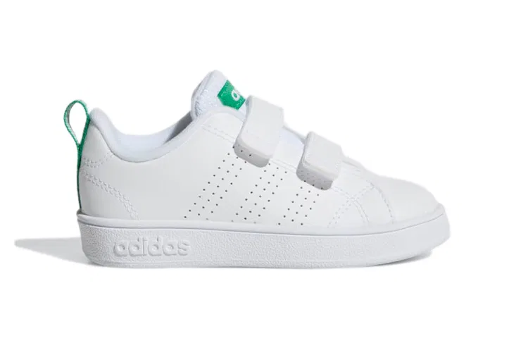 Детские кроссовки для малышей с perforated three stripes Advantage, Adidas Neo, White Green — фото 4
