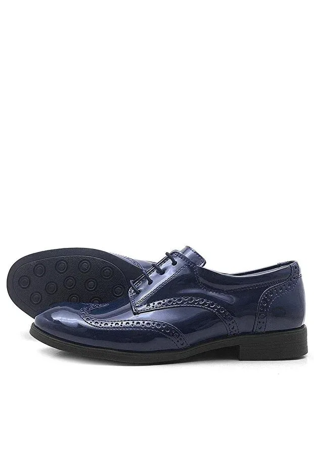 Детские туфли для мальчиков классические на шнуровке Titan Rakerplus, Navy Blue — фото 4