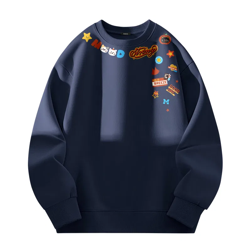 Детский свитшот унисекс с круглым вырезом Moderate Heavyweight MINISO, Navy Blue