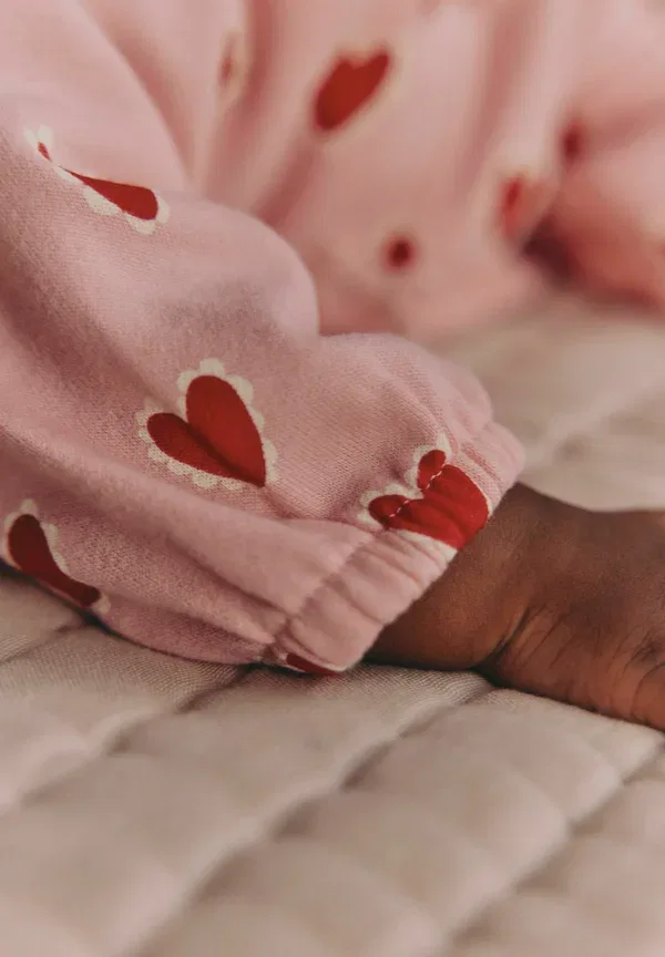 Комплект из 2 предметов: топ и брюки, хлопок, Set 2 piece - trousers, Next, Pink Heart, розовый — фото 2