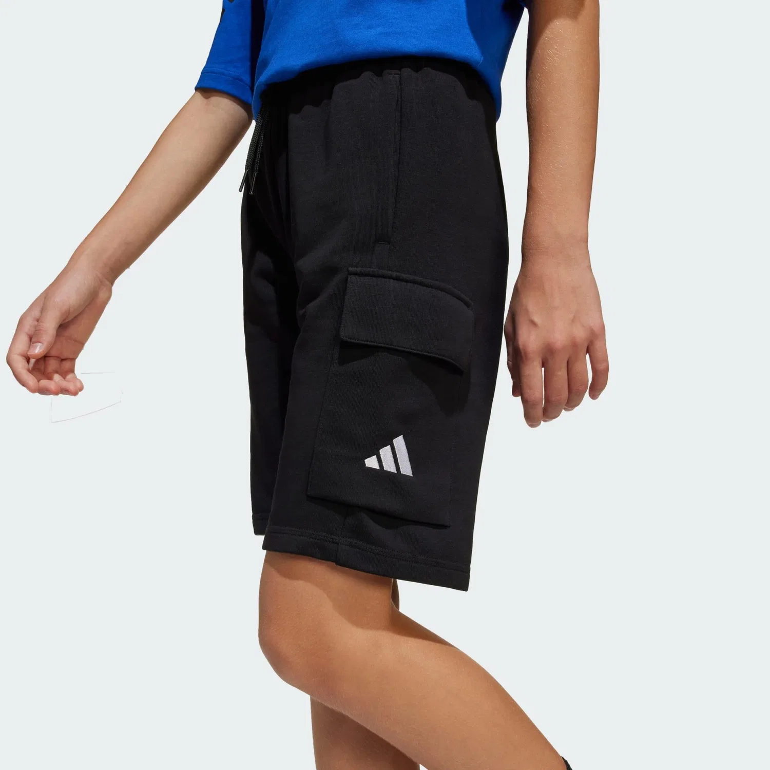 Детские карго-шорты с утилитарным дизайном Essentials Kids Adidas, Schwarz Weiss — фото 4