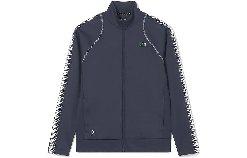 Свитшот мужской Lacoste с воротником-стойкой, темно-синий