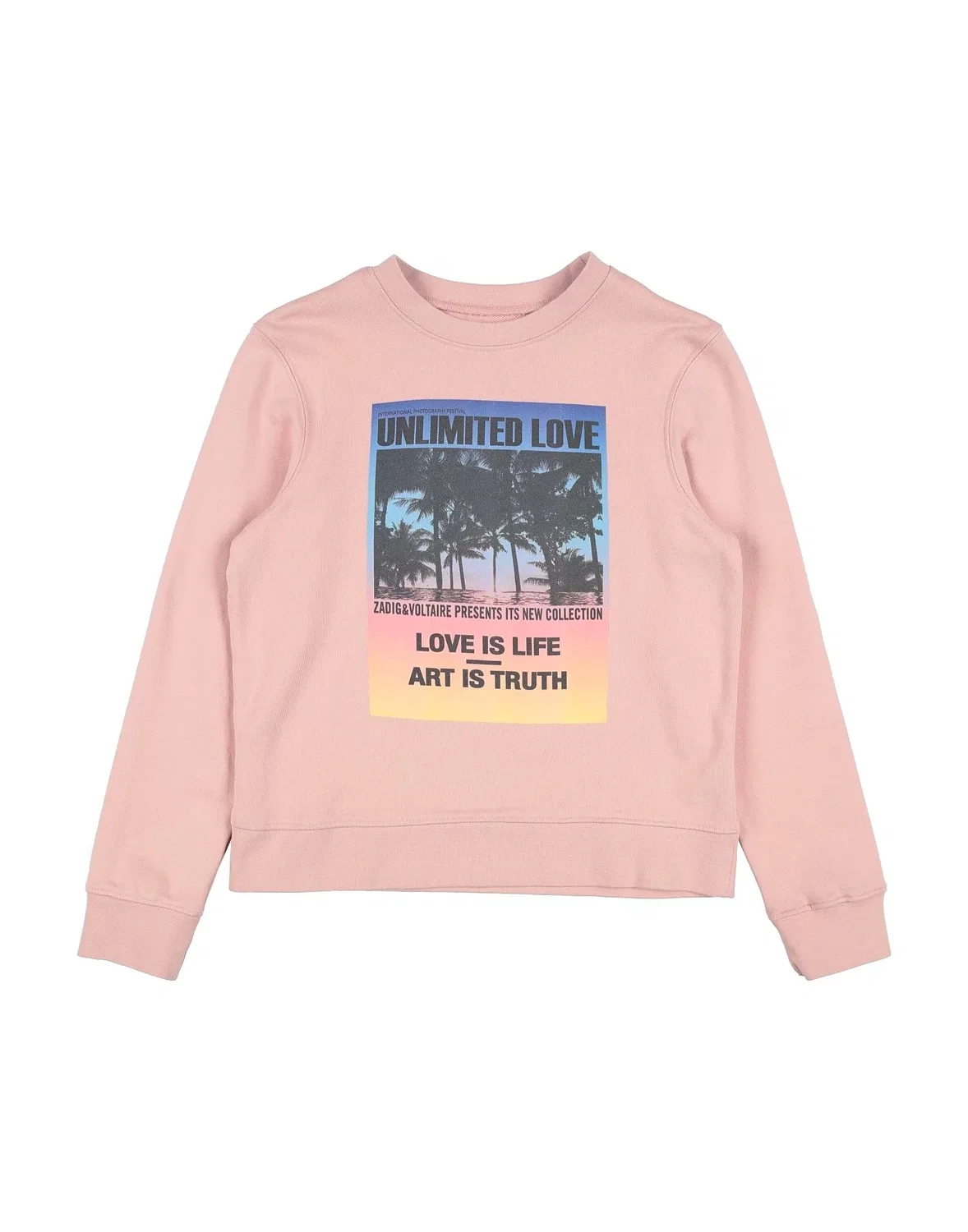 Футболка из футера с принтом Zadig&Voltaire, светло-розовый