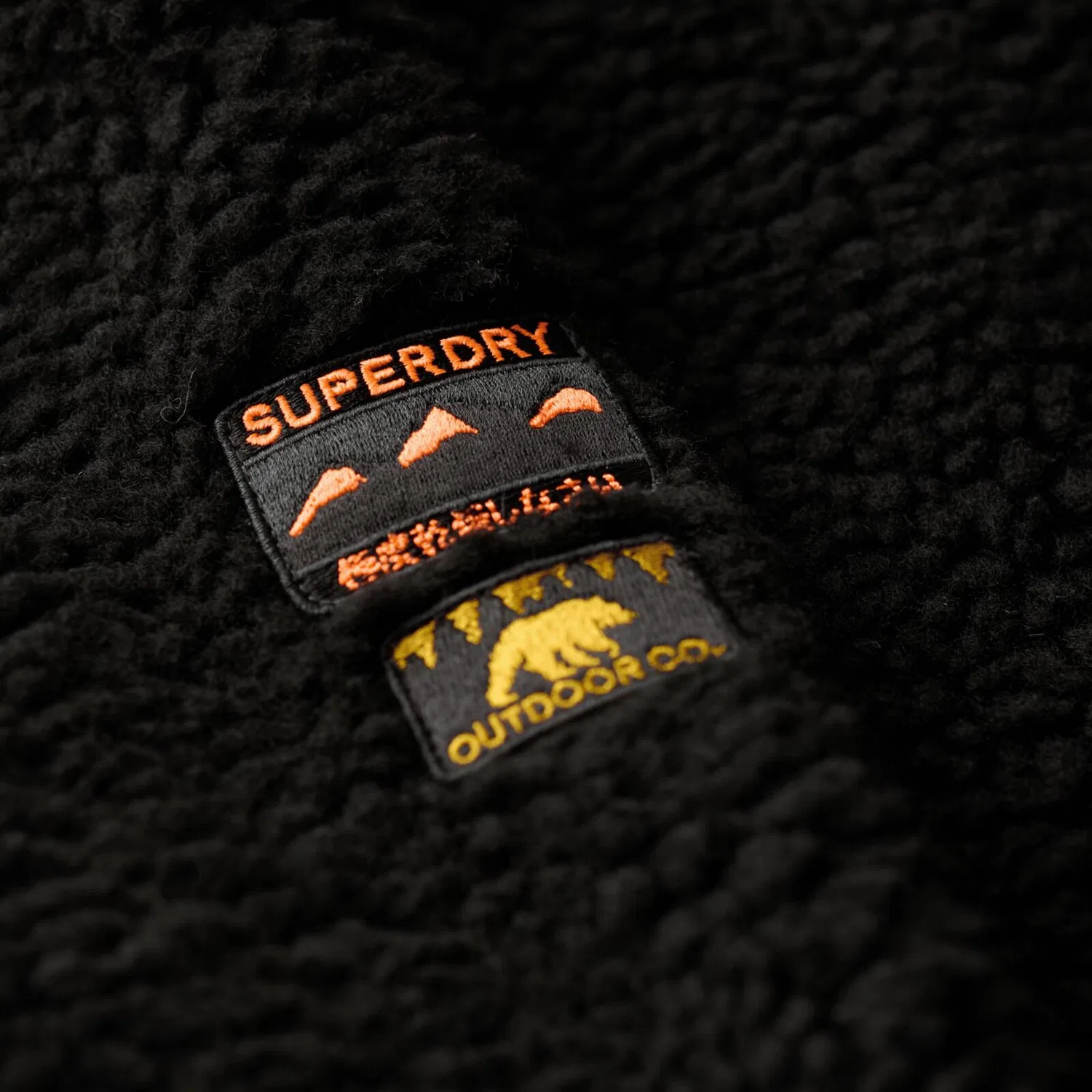 Женский флисовый пуловер с молнией Outdoor Superdry, Черный — фото 4