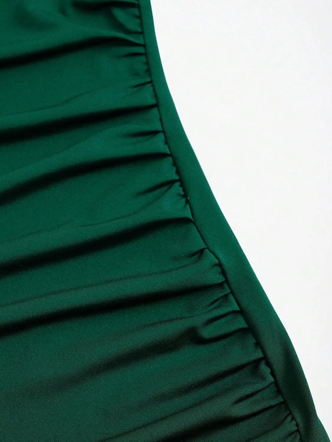 Женское платье-комбинация без рукавов с защипами Huhuidong, Dark Green — фото 2