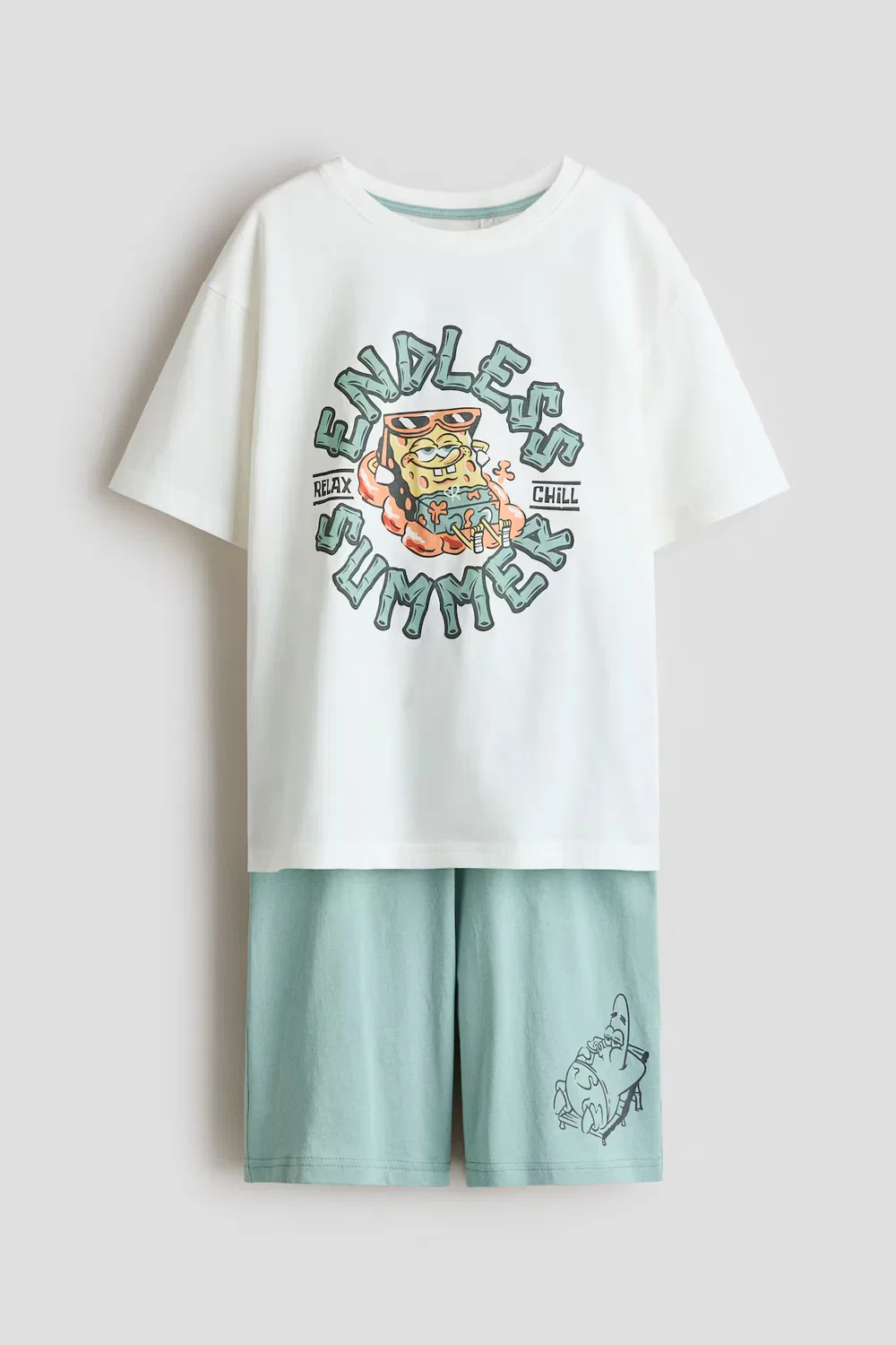 Пижама из набивного хлопка H&M, Weiß/Spongebob Schwammkopf