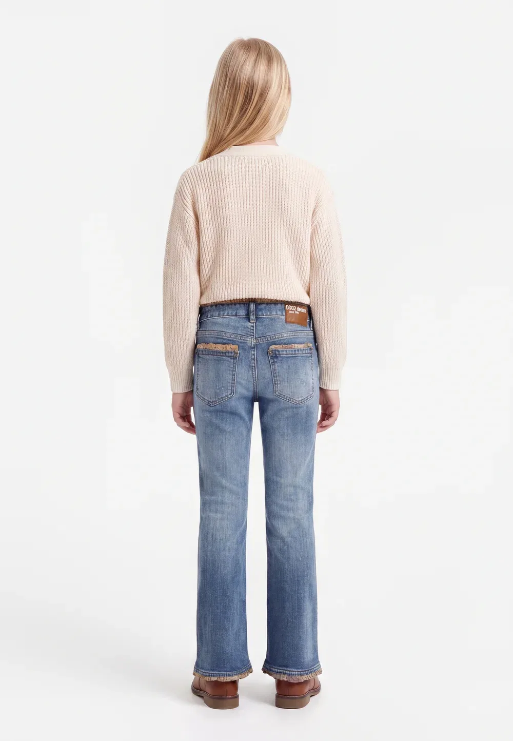 Джинсы-Клеш с оборками - джинсы зауженного кроя Dsquared2, Blue — фото 2