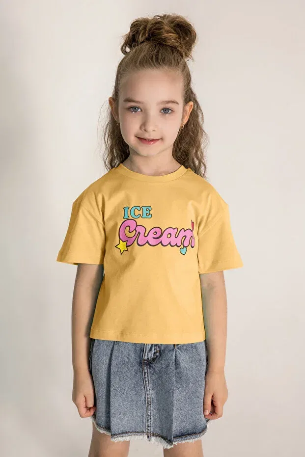 Детская футболка с принтом Dmb ice cream girl Dmb Kids, Orange