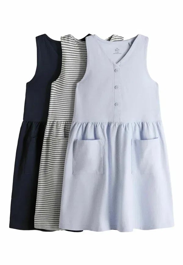 Комплект из 3 платьев Jersey dress The Set, Navy Stripe, темно-синий — фото 2