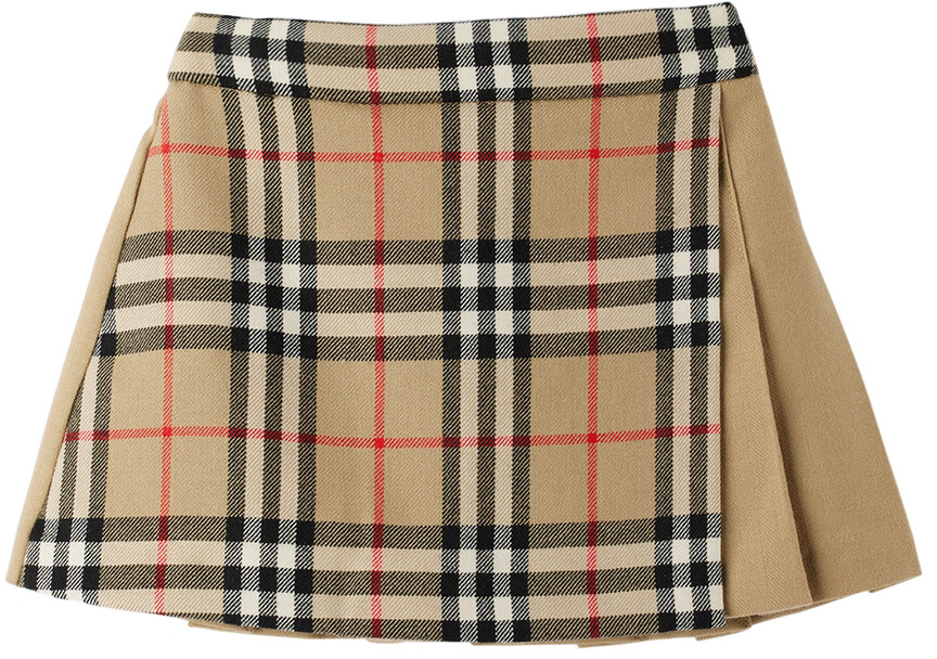 

Бежевая юбка в винтажную клетку Baby Baby Burberry, Бежевый, Бежевая юбка в винтажную клетку Baby Baby Burberry