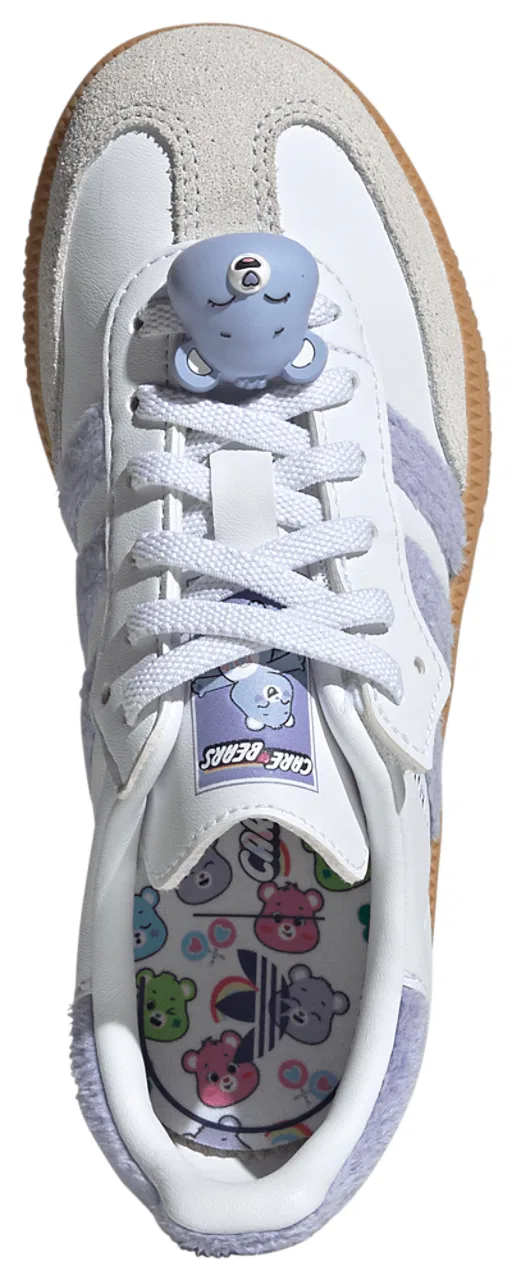 Детские кроссовки для девочек с замшевым верхом Samba adidas, Light Purple Footwear White Blue Dawn — фото 4