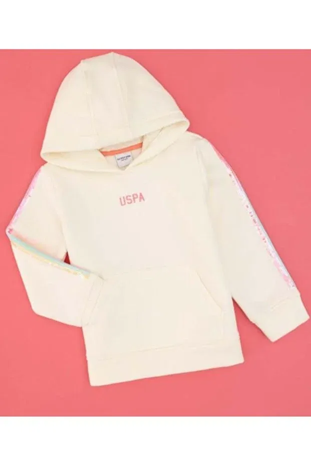 Детское худи для девочек с пайетками U.S. Polo Assn., Pearl