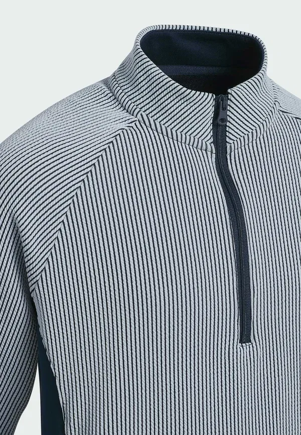 Детская фактурная толстовка на молнии до середины груди Adidas Performance, темно-синий — фото 3